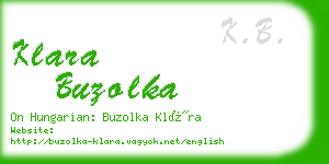 klara buzolka business card